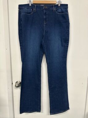 NYDJ Barbara Bootcut Jeans Size 18Tall Lift Tuck Dark Wash Flattering Classic